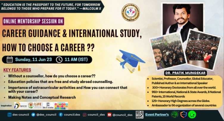 WEBNARS Online Mentorship Session on "Career Guidance & International Study, how to choose a career ??"